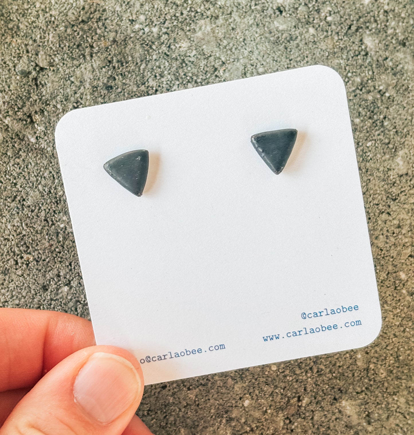 Slate Blue Triangle Studs